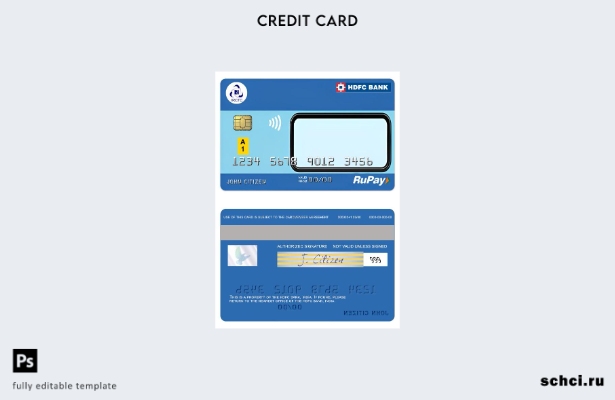 цифровая загрузка Индии IRCTC HDFC Bank RuPay шаблон кредитной карты